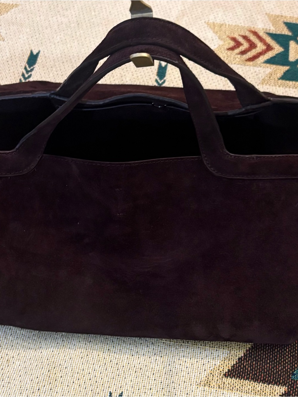 Zara’s Deep Brown Suede Satchel
